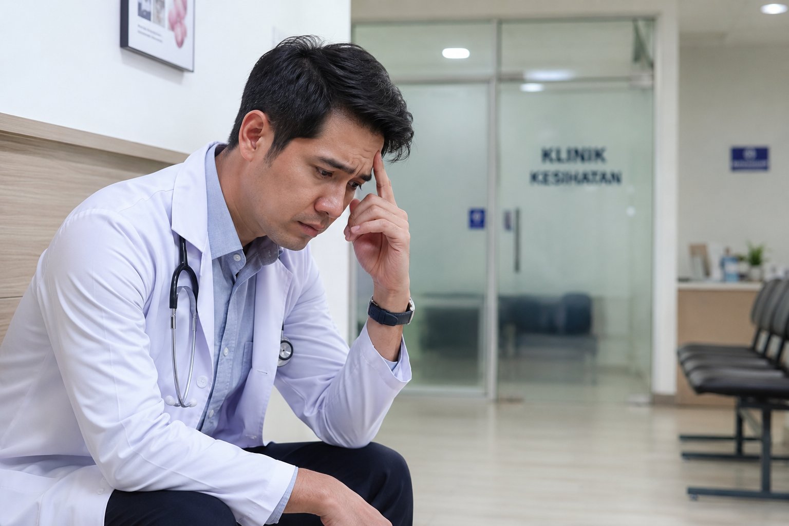 Doktor risau klinik sepi